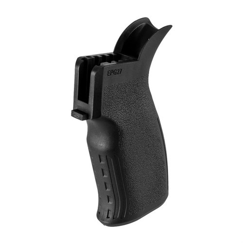 Mission First Tacticalin EPG27 Engage -pistoolikahva tarjoaa erinomaisen ergonomisen tuen, parantaen hallintaa ja mukavuutta AR-15-pistoolilla.