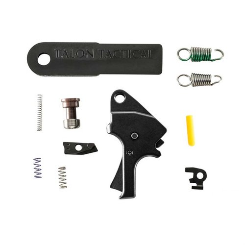 Apex Tacticalin S&W M&P M2.0 Flat-Faced Forward Set Trigger Kit parantaa laukaisua, keventää painetta ja lyhentää laukaisumatkaa jopa 40%, tarjoten tarkkuutta ja nopeutta.