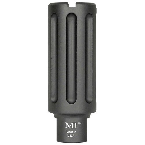 Midwest Industries AR-15 Blast Can Compensator ohjaa äänen eteenpäin, vähentäen suun läheisyydessä koettua äänen voimakkuutta. Sopii 1/2-28 ja 5/8-24 kierteille.