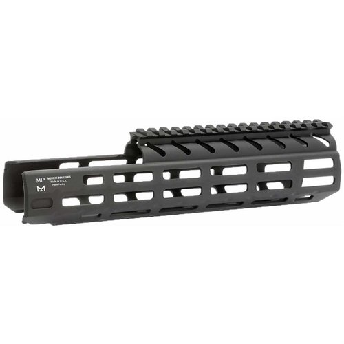 SIG Sauer MPX Drop-In Handguard M-LOK on alumiinia, mustalla anodisoidulla pinnalla, joka mahdollistaa lisävarusteiden helpon kiinnittämisen.