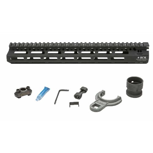 BCM MCMR M-LOK® - kevyt, kestävä alumiininen handguard, jossa on T-markattu Picatinny-rauta ja useita M-LOK®-paikkoja lisävarusteille.