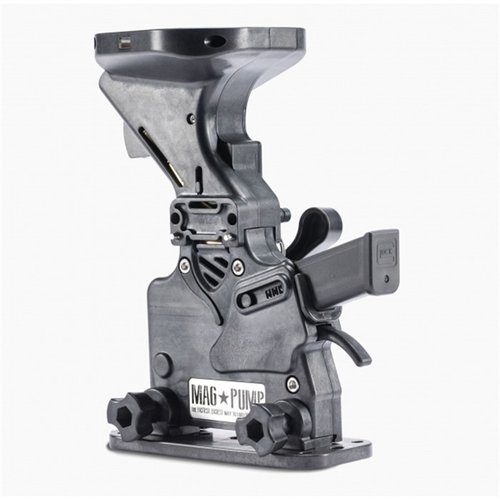 MagPump™ 9mm Handgun Double Stack Magazine Loader vähentää vaivannäköä ja aikaa ladata patruunoita, lataa 50 patruunaa alle minuutissa!