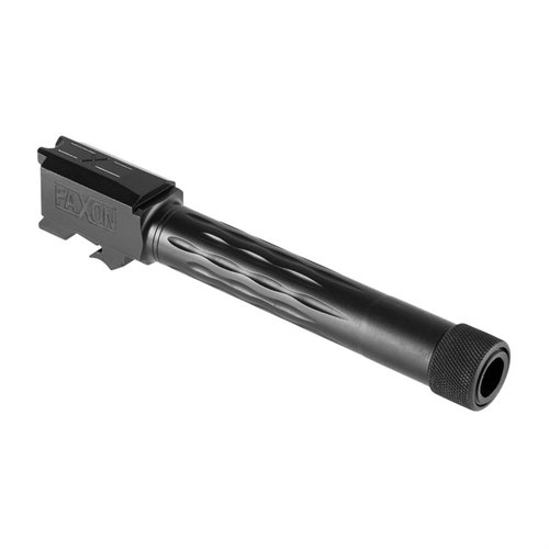Paranna M&P M2.0 Compactisi tarkkuutta Faxonin 9mm Luger Flame Fluted -kivääriputkella, joka on valmistettu 416-R ruostumattomasta teräksestä.