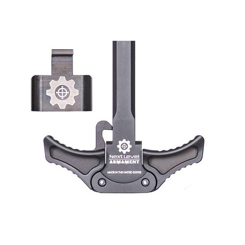 Next Level Armamentin NLA Charging Handle SIG Sauer MPX: täysin ambidextrinen, suurempi pinta-ala helpompaan rackingiin ja kestävä teräspohja.