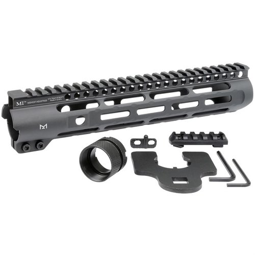 Midwest Industries SLH Slim Line Handguard tarjoaa kolme M-LOK-puolta, MIL-STD 1913 Picatinny yläraudan ja patentoidun 4140 Heat Treated Torque Plate -rakenteen.