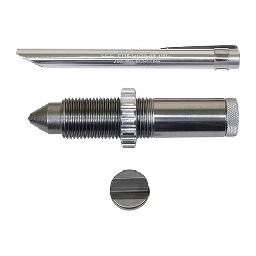 Lee Lead Hardness Testing Kit määrittää tarkasti alloyn Brinnell-numeron yksinkertaisella 6 vaiheen prosessilla. Mukana Lee Pocket Microscope.