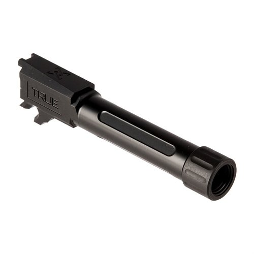 SIG P365: True Precisionin ½"-28 tpi kierretyn piipun avulla saat huippuluokan tarkkuuden, kestävyys ja helppo asennus ilman sovitusta.