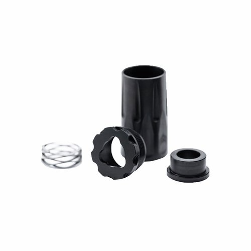 9MM 3-LUG BLAST CAN ohjaa iskupaineet eteenpäin ja suojaa ampujaa, yhteensopiva 3-lukon liitännöille ja nopea irrotus äänenvaimentimella.