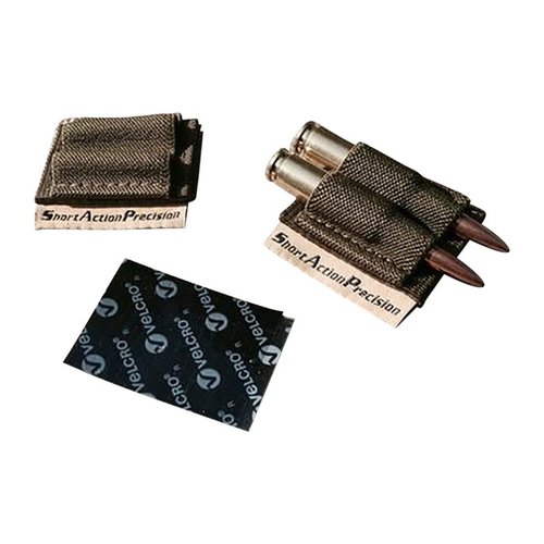 .308, .223 ja Magnum-koteloiden avulla pidät kaksi ylimääräistä patruunaa käden ulottuvilla; kiinnitys Velcro:lla lähes mihin tahansa kivääriin.