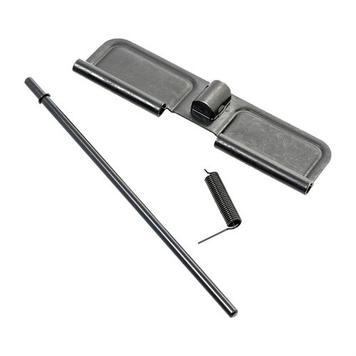 CMMG:n AR-15 EJECTION PORT COVER KIT sisältää kaiken tarvittavan portin peittämiseen, mukaan lukien harvinaisen varren ja jousen asennusta varten.