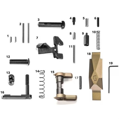 Geissele AR-15 Ultra Duty Lower Parts Kit sisältää ruostumattomasta teräksestä valmistettuja komponentteja, jotka parantavat AR-alustan käyttöä ja kestoa.