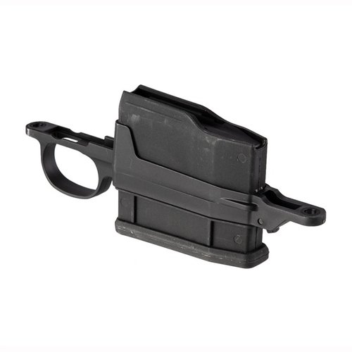 Ammo Boost - Detachable Magazine Drop-In Kit Howa 1500: lisää patruunakapasiteettia 5 tai 10 laukaukseen, nopea asennus ja kestävä, kevyt rakenne.