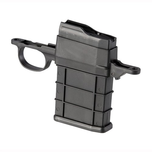 Ammo Boost Detachable Magazine Drop-In Kit Howa 1500: lisää patruunakapasiteettia 5- tai 10 laukkuun, nopea asennus ja kestävä, kevyt rakenne.