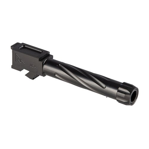 RIVAL ARMSin MATCH GRADE TWISTED THREADED BARREL GLOCK® 19 tarjoaa huippuluokan tarkkuutta ja suorituskykyä korkealaatuisesta ruostumattomasta teräksestä.