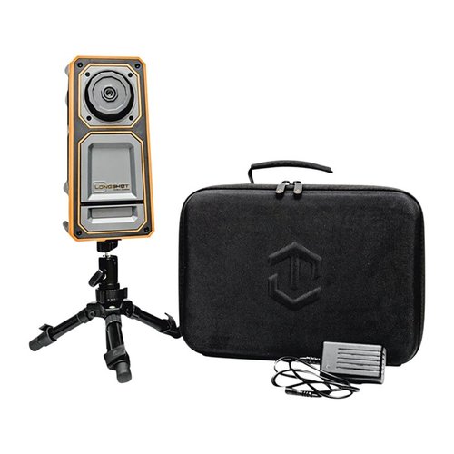 LONGSHOT Marksman 300-Yard Target Camera on langaton, akkukäyttöinen järjestelmä, joka näyttää HD-videota ilman Wi-Fi:tä, jopa 12 tuntia jatkuvaa käyttöä.