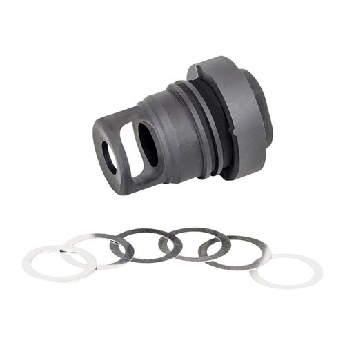 Yankee Hill Machinen Mini QD Muzzle Brake on kompakti, vain 1,6 tuumaa pitkä ja 3,2 unssia painava, yhteensopiva YHM:n suppressoreiden kanssa.