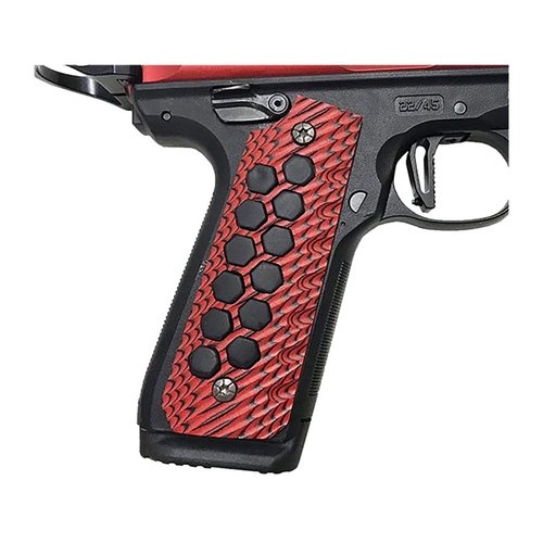 HIVEBRID G10 -kädensijat Ruger® MKIV™ 22/45™: kestävä G10-materiaali, aggressiivinen tekstuuri, mukautettava hex-insertti ja erinomainen pito kaikissa olosuhteissa!