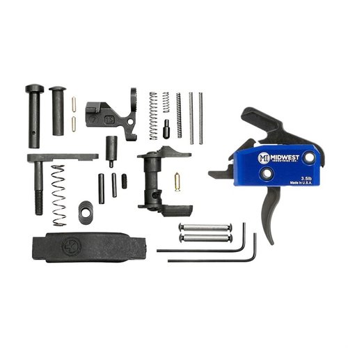 Midwest Industriesin Enhanced Drop-In Curved Trigger tarjoaa 3.5 lb vetopainon, sulavan laukaisun ja nopean palautuksen, helppo asentaa AR-15 alustoille.