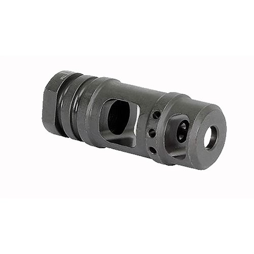 AR-15 Two-Chamber Muzzle Brake vähentää perän nousua, on valmistettu työteräksestä, 1/2-28 kierteet, sisältää uuden crush washerin ja elinikäisen takuun.