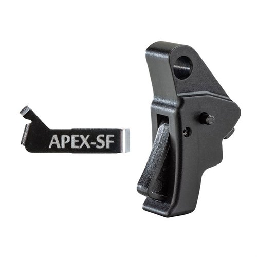 Apex Tactical Action Enhancement Trigger Kit parantaa Slim Frame Glockin laukaisua, tarjoten alhaisemman laukaisupainon, lyhyemmän laukaisumatkan ja tarkan laukaisun.