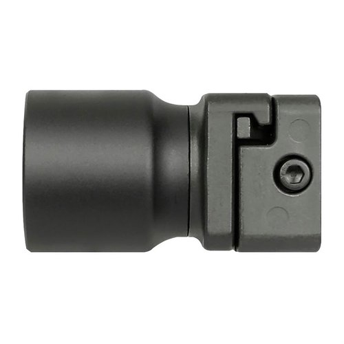 MIDWEST INDUSTRIESin Side Folder Buffer Tube Adaptor tarjoaa kestävän rakenteen, mahdollisuuden kääntyä vasemmalle tai oikealle ja yhteensopivuuden Mil-Spec buffer tube:n kanssa.