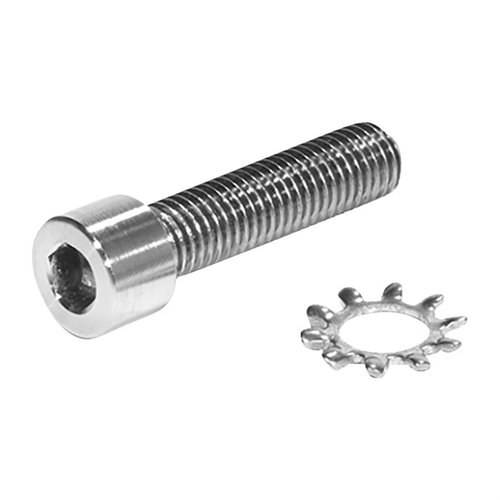 Grade 5 Titanium socket head cap screw, joka on kevyt (0.8 oz) ja luonnollisessa viimeistelyssä. Mukana tähtipesä, täydellinen valinta aseosiin.