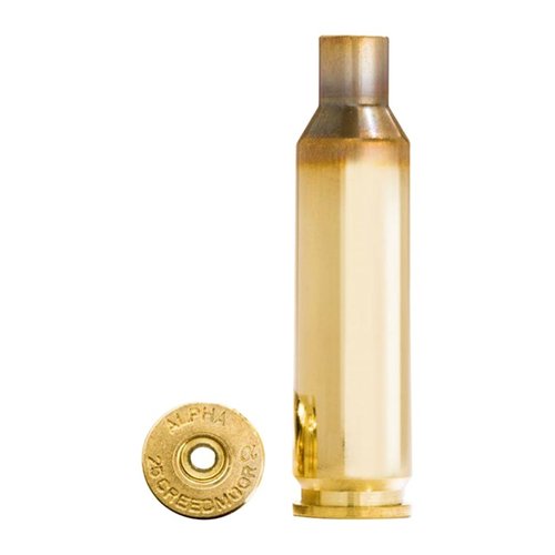Alpha Munitions 25 Creedmoor brass, jossa on OCD-optimointi, takaa pidemmän primer pocket -elämän ja kestävämmät hylsyt korkeissa paineissa.
