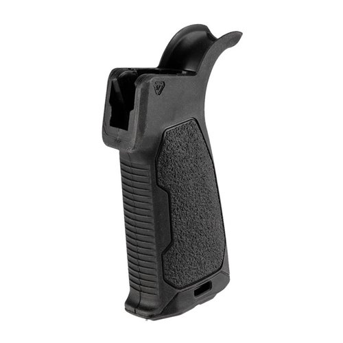 Strike Industries AR-15 Rubber Overmolded Pistol Grip tarjoaa paremman hallinnan, mukautettavat kulmat, turvallista säilytystä ja mukavuutta pitkään käyttöön.