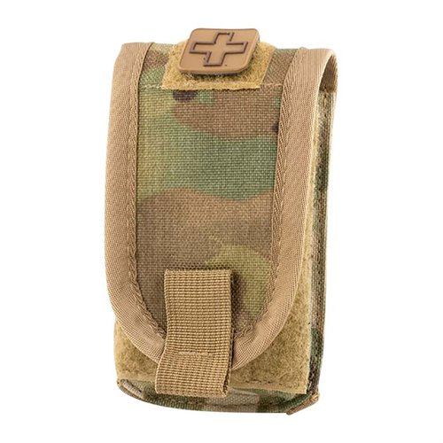 Eleven 10® Tourniquet / Self-Aid Pouch pitää SOF-T®T Wide Tourniquetin ja QuikClot® Combat Gauze -sidoksen, kiinnitettävissä MOLLE/PALS -järjestelmään.