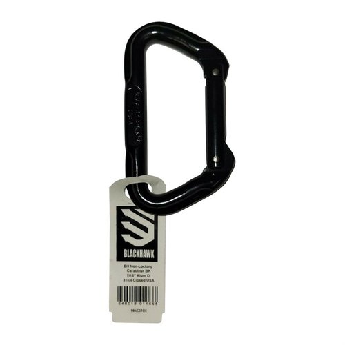 BLACKHAWKin NON-LOCKING CARABINER on kestävä ja kevyt alumiininen D-muoto, joka tarjoaa luotettavan ja nopean kiinnityksen eri käyttötarkoituksiin.