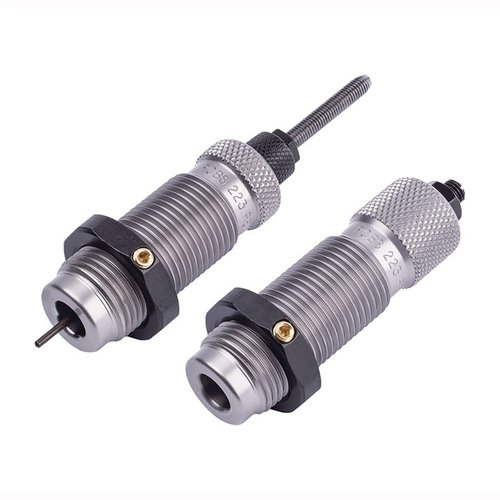 RCBS 6.5MM Grendel full length die set sisältää täysimittaisen koon ja istutuskuulan, jotka mahdollistavat tarkat ja luotettavat latausprosessit.