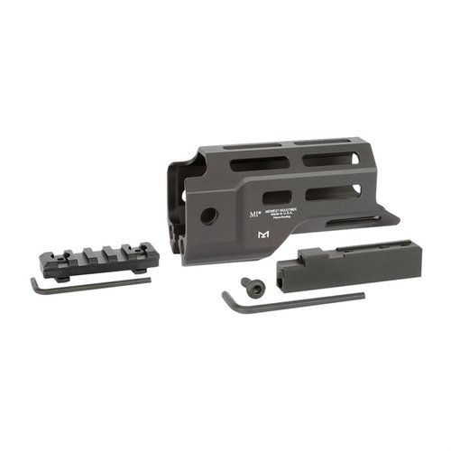 Ruger PC Charger®: Kevyt ja ohut 4.875” M-LOK Handguard, jossa on 8 M-LOK-aukkoa, mukana kiinnityslohkot, kierteet ja 5 slot M-LOK-raili. 100% USA:ssa valmistettu.