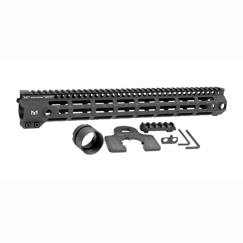 Midwest Industries AR-15 G4 M-LOK - kestävä 6061 alumiini, viisi pituutta, viisi QD-sling-lokeroa, seitsemän M-LOK-sivua ja jatkuva picatinny ylärauta.
