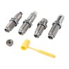 Valitse tämä 4-die setti, joka sisältää Full Length Resizing Die, Collet Neck Sizing Die, Easy Adjust Dead Length Bullet Seating Die ja Factory Crimp Die, täydelliseen tarkkuuteen.
