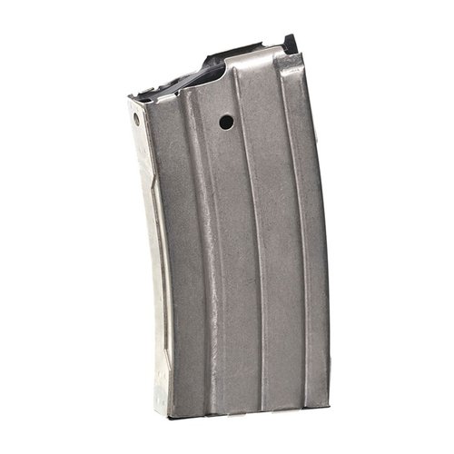 RUGER MINI-14® 20RD MAGAZINE .223 on valmistettu lämpökäsitellystä hiiliteräksestä, nikkelipinnoite, ja se sopii Ruger® Mini-14® -kivääreihin.