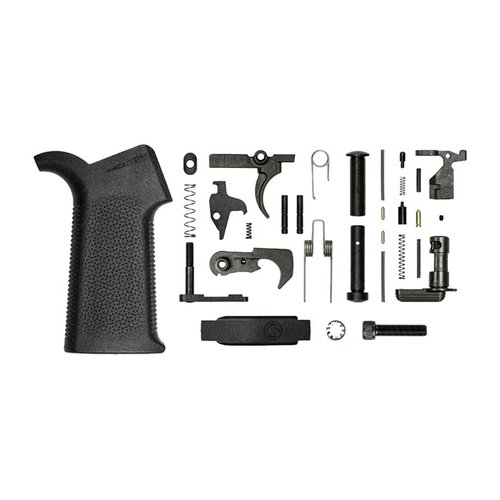 Aero Precisionin AR-15 Lower Parts Kit sisältää kaikki tarvittavat osat, mukaan lukien Magpul MOE SL® -kahva, mil-spec Fire Control Group ja monipuoliset vaihtoehdot.