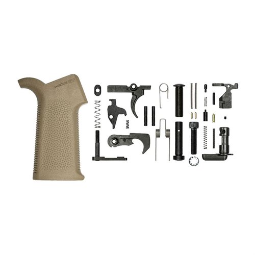 Aero Precisionin M4E1 Lower Parts Kit sisältää kaikki tarvittavat osat M4E1 Lower Receiverin kokoamiseen, mukaan lukien Magpul MOE SL® Grip vaihtoehdot.