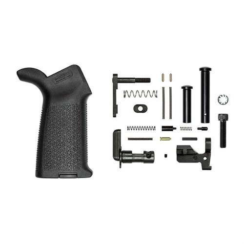 Aero Precisionin M5 Lower Parts Kit sisältää kaikki tarvittavat osat M5 Lower Receiverin kokoamiseen, mukaan lukien Magpul MOE Grip ja M5 erityisosat.