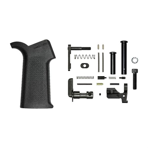 Aero Precisionin M5 Lower Parts Kit sisältää kaikki tarvittavat osat M5 Lower Receiverin kokoamiseen, mukaan lukien Magpul MOE SL® Grip ja M5-spesifiset osat.