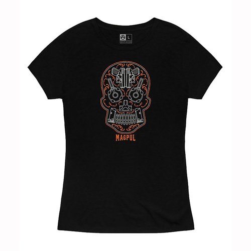 Magpul SUGAR SKULL T-SHIRT on mukava, kestävä ja tyylikäs. 52% puuvillaa ja 48% polyesteria, saatavilla useissa ko'oissa, valmistettu USA:ssa.