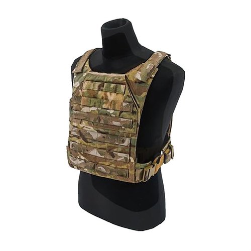 Grey Ghost Gearin Minimalist Plate Carrier on kevyt, kompakti ja toiminnallinen. Siinä on salatasku, kuusi riviä MOLLE/PALS-verkkoa ja se kantaa 10x12 kovalevyjä.