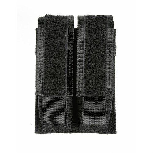 BLACKHAWKin Double Pistol Mag Pouch on kestävä 500 denier nylon, joka kiinnittää kaksi varamagasiinia helposti S.T.R.I.K.E tai PALS/MOLLE varusteisiin.