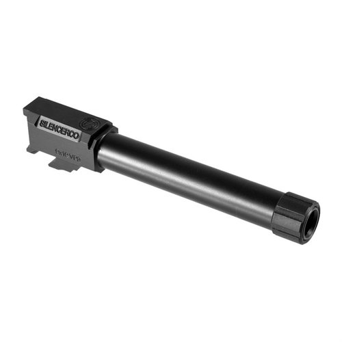 SilencerCon HK VP9 -kierretyn piipun avulla voit helposti muuntaa 9mm VP9:si äänieristimeksi tai muuksi suulakkeeksi, tarkkuusvalmistettu ja yhteensopiva useimpien suppressorien kanssa.
