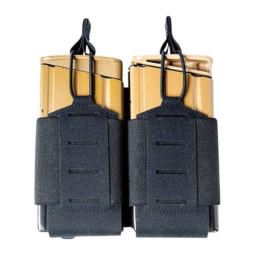Kestävä Blackhawk Foundation Series 7.62 Magazine Pouch tarjoaa turvallisen istuvuuden SR25/AR10 -patruunalaatikoille, säädettävä shock cord ja MOLLE-kiinnitys.