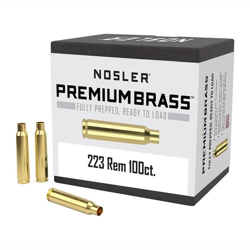Nosler 223 REMINGTON PREMIUM BRASS on täysin esikäsitelty ja valmis lataamiseen, tarkasti lajiteltu, käsin tarkastettu ja optimoitu maksimaalista tarkkuutta varten.
