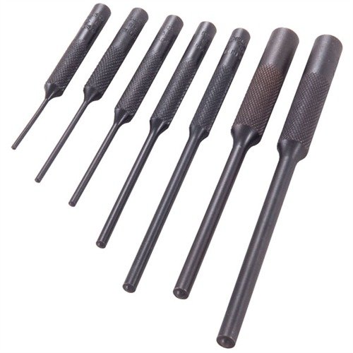 Brownells Roll Pin Punches - tarkkuustyökalut, jotka estävät vaurioita pinneille ja takaavat tarkan asennuksen, valmistettu kestävästä teräksestä.