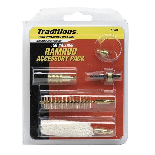 Ramrod Accessories Pack 50 Caliber sisältää kaikki tarvittavat lisävarusteet tehokkaaseen ja tarkkaan ampumiseen, täydellinen valinta metsästäjille ja ampujille.