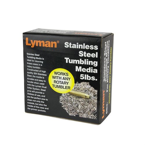 LYMANin Rotary Case Stainless Steel Media 5lbs tarjoaa erinomaisen puhdistustehon, pitkäikäisyyden ja tehokkuuden, mikä tekee siitä täydellisen valinnan aseiden huoltoon.