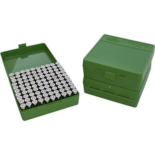 MTM Ammo Box 100 Round Flip-Top 40 10mm 45 ACP tarjoaa erinomaisen suojan patruunoillesi, helpon pääsyn ja kätevän kuljetuksen ampumatarvikkeillesi.