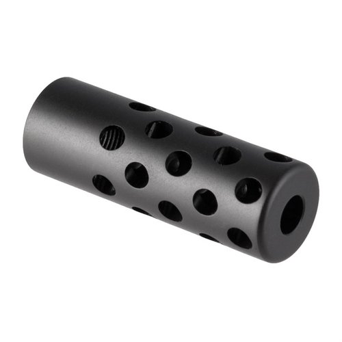 QUIET MUZZLE BRAKE 30 CALIBER ohjaa äänekkään laukauksen kaasut ja melun pois ampujasta, vähentää rekyyliä ja nousua, ei vaikuta tarkkuuteen.